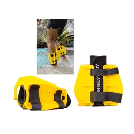 Aquastrength - Aletas de resistencia acuática | Aumenta el arrastre para fuerza y tonificación, pesas para piernas de agua para piscina | Guía de inicio rápido y programas en línea. (Amarillo)