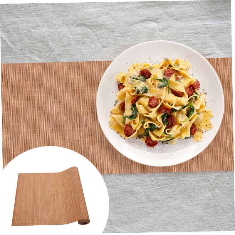 Mobestech 1Pc Bamboo Table Runner Tea Mat and Table Placemat