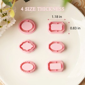 TEMONTIAN Polymer Clay Cutters,Clay Earring Cutters & Polymer Clay Tools， 6-Piece 3D Frame Shapes Set