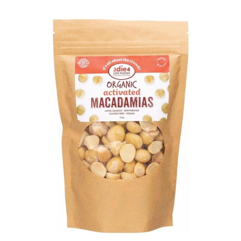 2die4 LIVE FOODS Organic Activated Macadamias, 250g