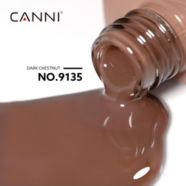 CANNI Brown Gel Nail Polish, 1Pcs Brown Fall Winter Gel Polish Chocolate Brown Color Nail Polish Gel High Gloss Soak Off U V Gel Nail French Nail Manicure Salon DIY