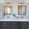 Bathroom Vanity Light, 3-Light Black Bathroom Light Fixtures with Electroplated