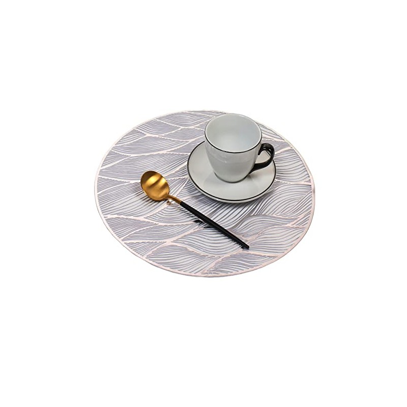 Hosoncovy 4 Pack Waves Decorative Placemats PVC Placemats Hollow Table