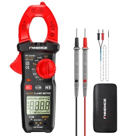 FNNEMGE Digital Current Clamp Multimeter DC/AC 0-600A Real RMS 6000 Counts NCV Measurement of AC/DC Voltage, Resistance, Capacitance, Temperature