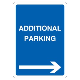 V Safety Additional Parking - Arrow Right 297 x 210 1mm Rigid Plastic Safety Sign