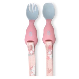 Bibado Attachable Weaning Cutlery Spoon & Fork Set (Over The Rainbow)