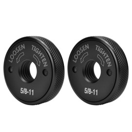 2PCS 5/8-11 Thread Angle Grinder Nut Kit, 5/8"-11 Flange Metal Lock Nut with Storage Box (No Wrench Required), Compatible with 4.5"/5" Grinders from Milwaukee, Metabo, Dewalt, Bosch, Ryobi, Bl