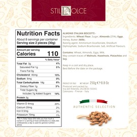 Italian Semi-Soft Almond Biscotti | Made in Tuscany, Italy | Stildolce Traditional Authentic Biscuits, Pack of 2