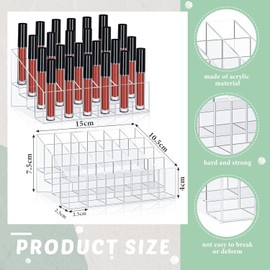 4 Organizadores de Soporte de L¨¢piz Labial 24 Ranuras Organizador de Maquillaje de L¨¢piz Labial Acr¨ªlico Soporte Exhibici¨®n de Caja de L¨¢piz Labial Caja de Almacenaje para Barra de Labios