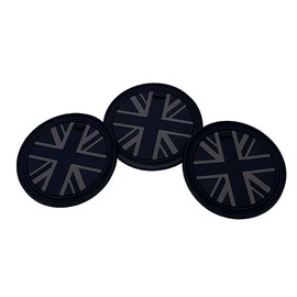 YaaGoo for MINI Cooper R55 R56 R57 Car Cup Holder Coaster Non-slip Mat Pad Styling Accessories(Black Jack,3pcs)