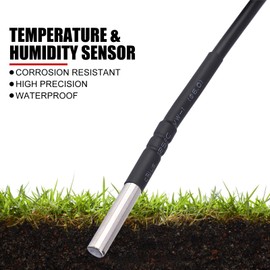 EVTSCAN SHT35 Waterproof Stainless Steel Digital Humidity and Temperature Sensor, with 4-wire Cable, for Weather Stations, HVAC Systems, Greenhouse Monitoring