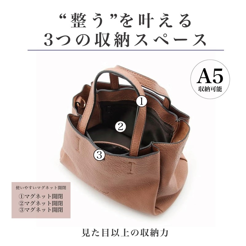 FIRANO Arno Label A402168 Women's 3 Room 2-Way Handbag with