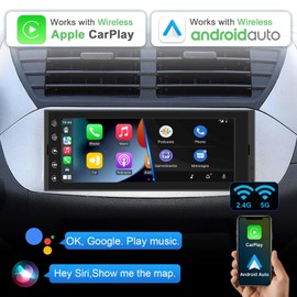 Wireless Carplay Single Din Touchscreen Radio Wireless Android Auto, Car Stereo with Bluetooth, 6.9-Inch IPS Touch Screen Car Play, GPS Navigation, Mirror Link, AM/FM RDS Radio, SWC/EQ/USB