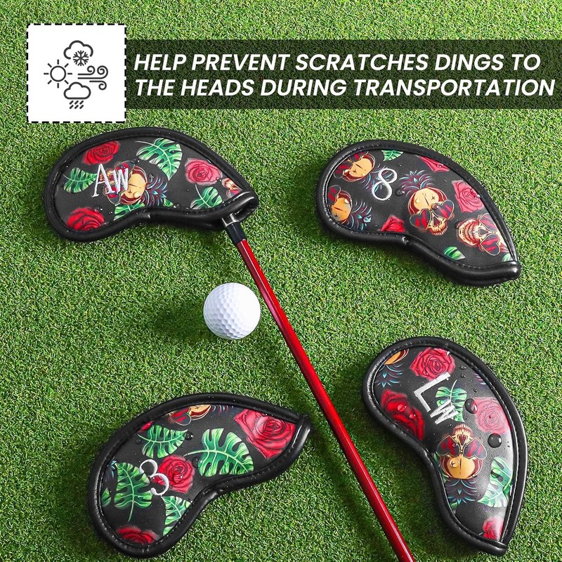 Golf Iron Head Covers Numbers Synthetic Leather Headcover Deluxe Value