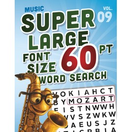 SUPER LARGE FONT SIZE 60 pt Music WORD SEARCH: Easy-to-Read Word Searches for Seniors and Low Vision Puzzle Lovers, vol. 09