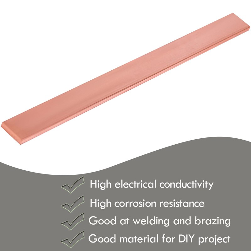 Copper 110 Flat Bar 1/4" x 1" x 12" Long,