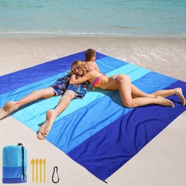 Portable oversized beach mat, picnic mat, temporary tent, waterproof and sand free, super lightweight and foldable, suitable for beach/camping/picnic/travel (5 colors available)