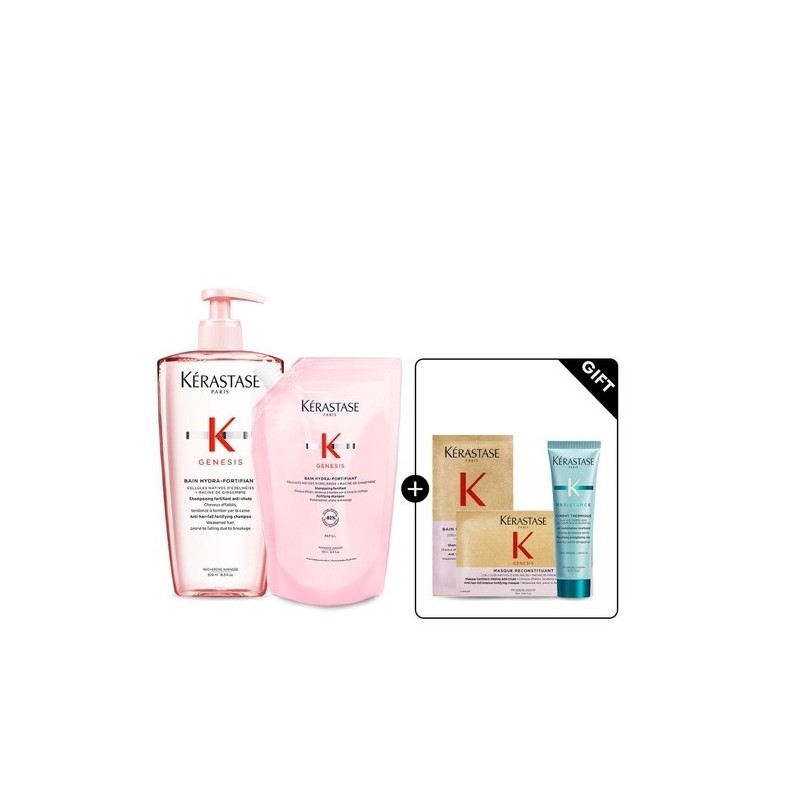 [Kerastase] Genesis Sprout Shampoo Refill Set 1L (500ml main product