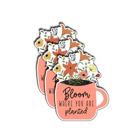 (3Pcs) Bloom Where You are Planted Sticker - Inspirational Vinyl Waterproof Sticker for Water Bottles, Laptops, Journals, and Gifts - Motivational Quote Decal for Growth and Positivity - 3x2.3 Inch