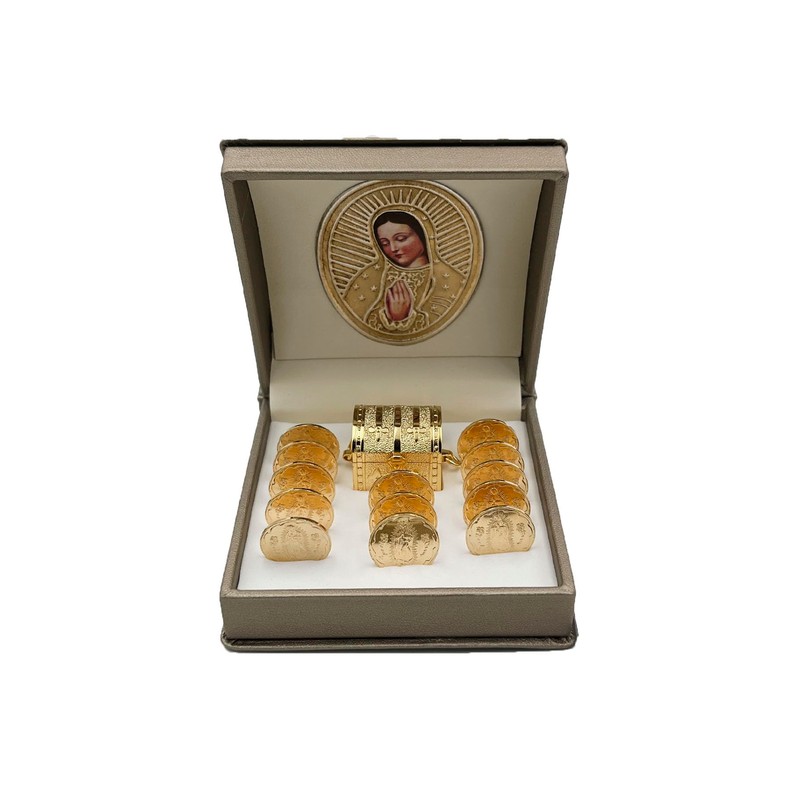 Genérico Arras Matrimoniales Modelo Virgen de Guadalupe Laminadas en Oro