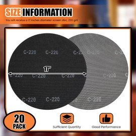 Swiffen Swiffen 20 Pack 17" Sanding Screen Disc Mesh Floor Sanding Screen Dust Free Net Sandpaper 220 Grit for Wood Floors