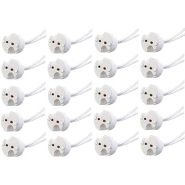 20 LED MR16 Socket, GU5.3 Socket, LED Halogen Lamp Ceramic Wire Connector Base Socket Adapter MR16 MR11 G4 GU5.3 Socket (20pack)