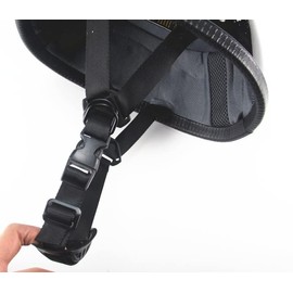 Half Hat Helmet, Toro Half Helmet, Half Face Helmet, One-touch Detachable Adjustment, Ultra Lightweight, Multi-Color Selectable, Breathable, Sweat Absorbent, Four Seasons, Unisex (Bright Black, L: