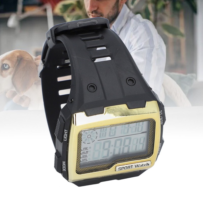 Digital Sport Watch Large Display LED Alarm Clock Shockproof 12/24