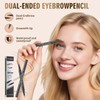 Eyebrow Pencil, Eyebrow Pen with Double-Brush Tip 2-in-1 Eyeliner Dual-Ended
