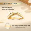 Thunaraz 14K Gold Plated Wavy Stackable Rings for Women Non