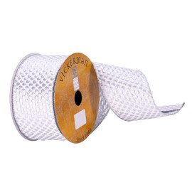 Vickerman 2.5" x 10 yd Silver with Silver Spots Ribbon, Seasonal Christmas Ribbon for Gift Wrapping, Tree Decor