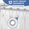 downluxe Clear Shower Curtain Liner with Hooks, PEVA Plastic Shower