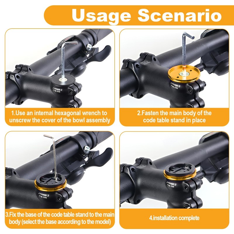 Bicycle Stem Top Cap Mount Adapter for Garmin Edge 25