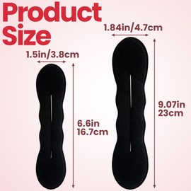 STSTR 2Pcs Sponge Hair Bun Maker, 2 Sizes Non-Slip Sponge Twist Hair Bun Shaper, Tear-Resistant Updo Curler Maker Accessories for Women Parties, Weddings