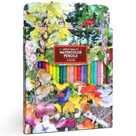 eeBoo Piece & Love: Mushroom Watercolor Pencils - 24 Piece Set, Vibrant Colors, Artist Quality, Stylish Foil Design, Adults Art & Craft Supplies