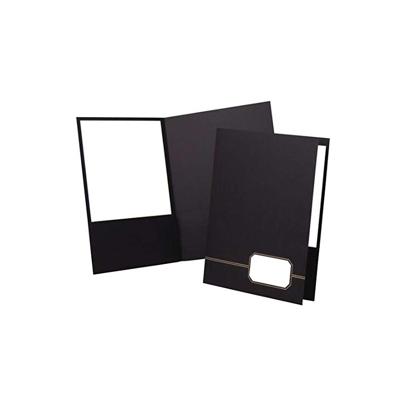Oxford Monogram Executive Twin Pocket Folder, Black/Gold, Letter Size, 4
