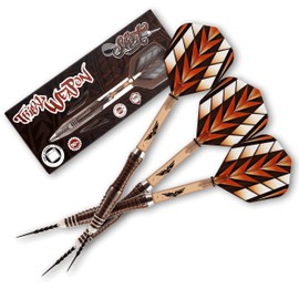 Shot Darts Steel Tip, Tribal Weapon Savage (23g/ 25g), 90% Tungsten Barrels, Front Weighted with Precision grips, Handcrafted Professional Dart Set and Flights Made in New Zealand, Metal Tip Bar Darts