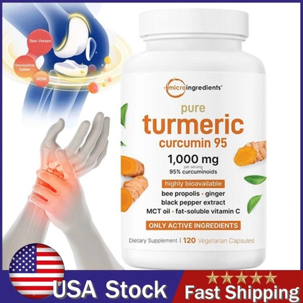 Unbranded Turmeric Curcumin 95% – 1000mg with Ginger, Black Pepper,