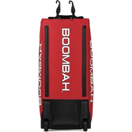 Boombah Brute Rolling Bat Bag - 35" x 15" x 12-1/2" - BBR2C23 Navy/Red - Holds 4 Bats and Room for Gear - Wheeled Bag