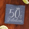 50th Birthday Gift for Women 50 & Fabulous Engraved Slate
