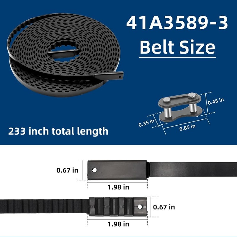41A3589-3 41A3589‑12 Drive Belt for 7 Ft High Garage Door,