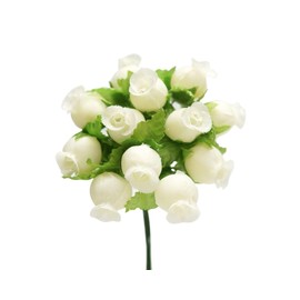 GiftWrap Etc. Ivory Artificial Silk Flower Roses - 12 Mini Bouquets of 12 Rosebuds, 144 Rosebuds Total, Wedding, Reception, Anniversary, Wreath, Bridal Shower