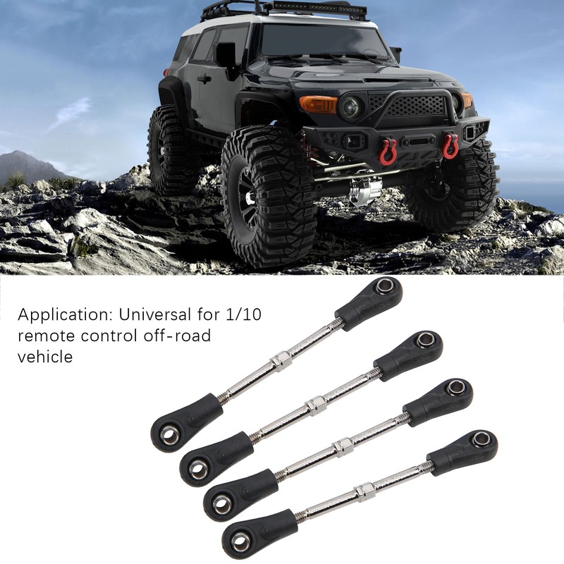 4pcs RC Steering Tie Rod Adjustable Rear Upper Linkage Rod
