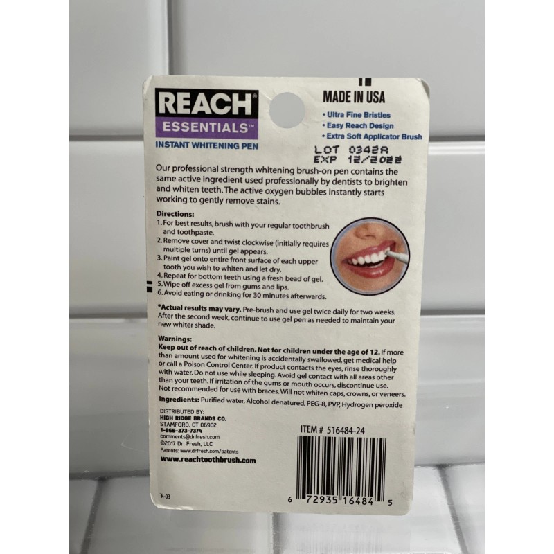 Reach NEW Reach Essentials Instant Teeth Whitening Pen Ex 12/2022