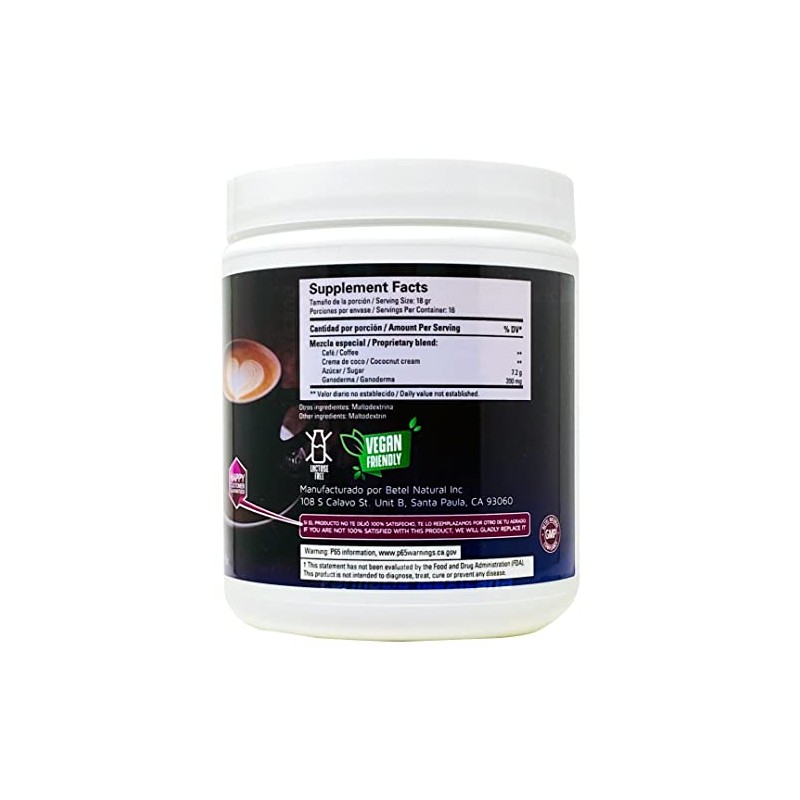 Premium Instant Coffee with Ganoderma (Reishi) - 100% Vegan and