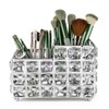 Crystal Makeup Brush Holder, One-Piece Square Brush Organizer, Cosmetics Brush