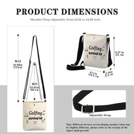 JTOUK Golfing Survival Kit Crossbody Bag Golfing Gift Golf Accessories Gift for Mom Golfer Humor (Survival Golfing CB EU)