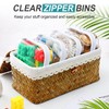 Qiyaz 15 Pcs Clear Hard Shell Zipper Case Plastic Bins