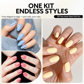 VENALISA 10 ML Gel Nail Polish Set, 5 Pcs Pink Yellow Blue Gel Polish Color High Gloss Soak Off U V Nail Manicure Salon DIY