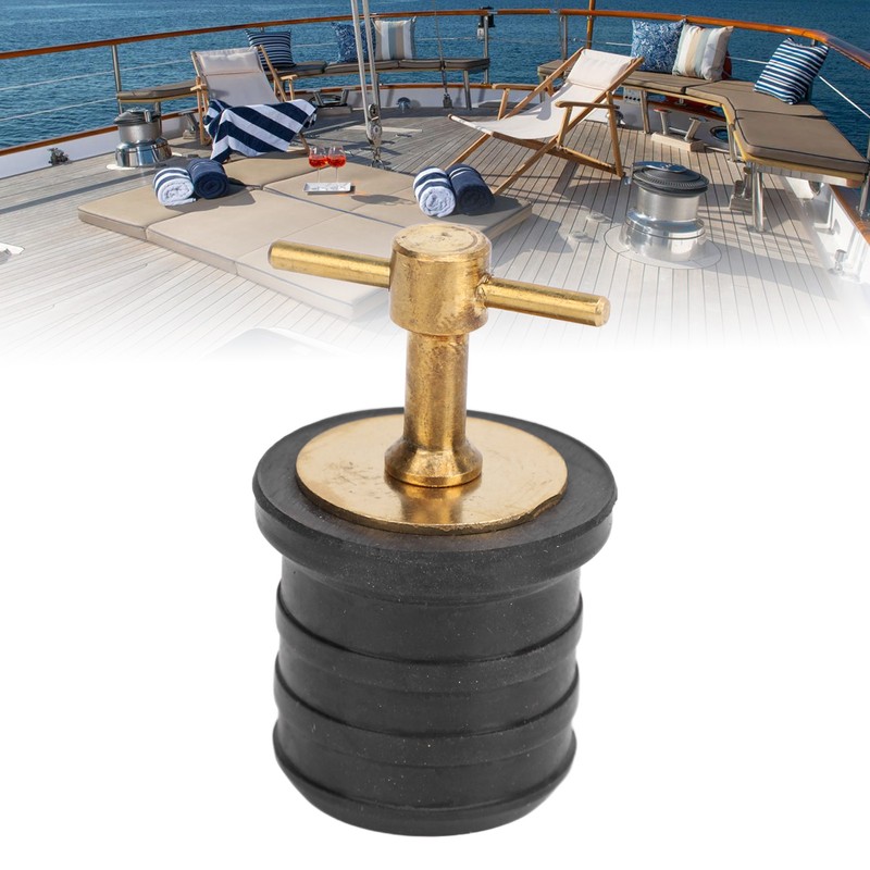 Marine Boat Brass T Handle Drain Plug Strong Structure Twist